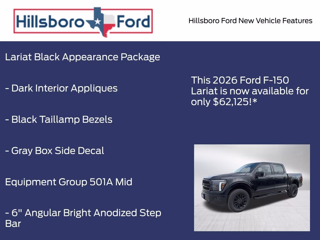 2026 Agate Black Metallic Ford F-150 Lariat 4X4 Truck