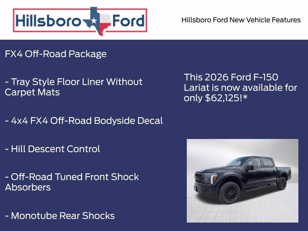 2026 Agate Black Metallic Ford F-150 Lariat 4X4 Truck