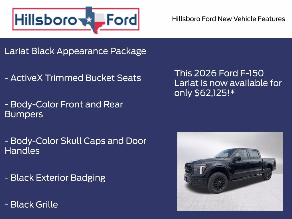 2026 Agate Black Metallic Ford F-150 Lariat 4X4 Truck