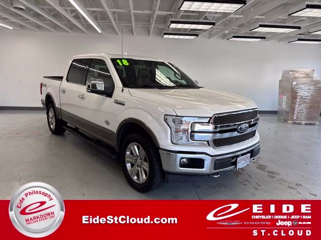 2018 White Platinum Metallic Tri-Coat Ford F-150 King Ranch 4X4 Truck