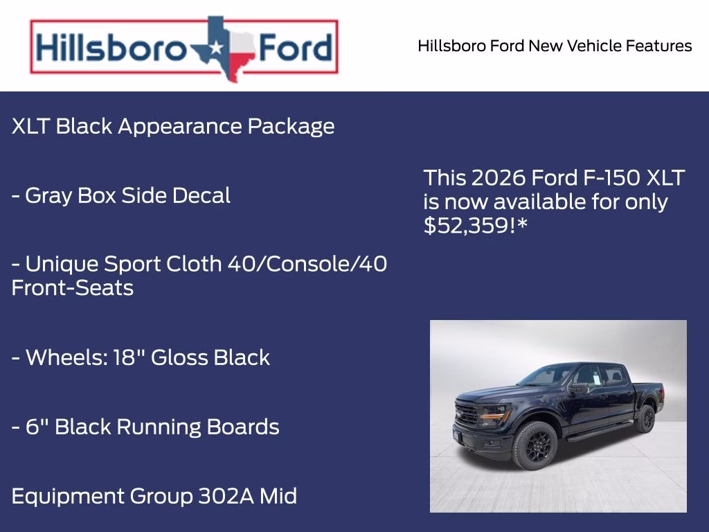 2026 Antimatter Blue Metallic Ford F-150 XLT 4X4 Truck