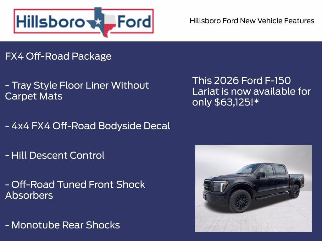 2026 Agate Black Metallic Ford F-150 Lariat 4X4 Truck
