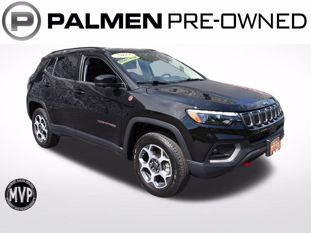 2022 Diamond Black Crystal Pearlcoat Jeep Compass Trailhawk 4X4 SUV