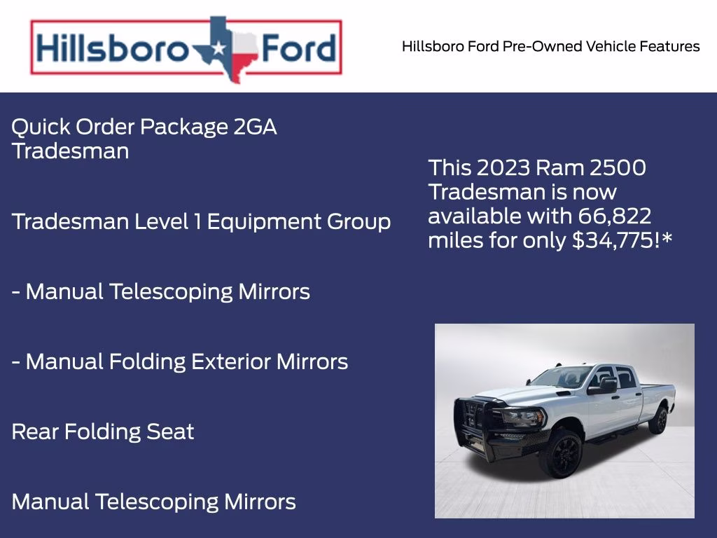 2023 Bright White Clearcoat Ram 2500 Tradesman 4X4 Truck