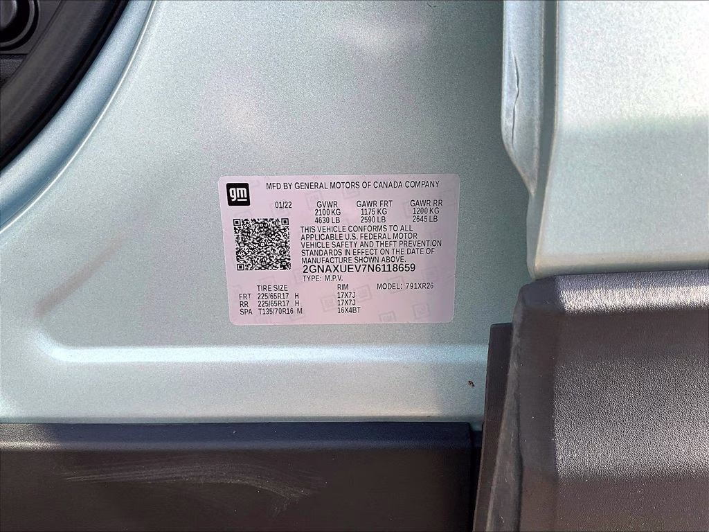 2022 Seaglass Blue Metallic Chevrolet Equinox LT AWD SUV