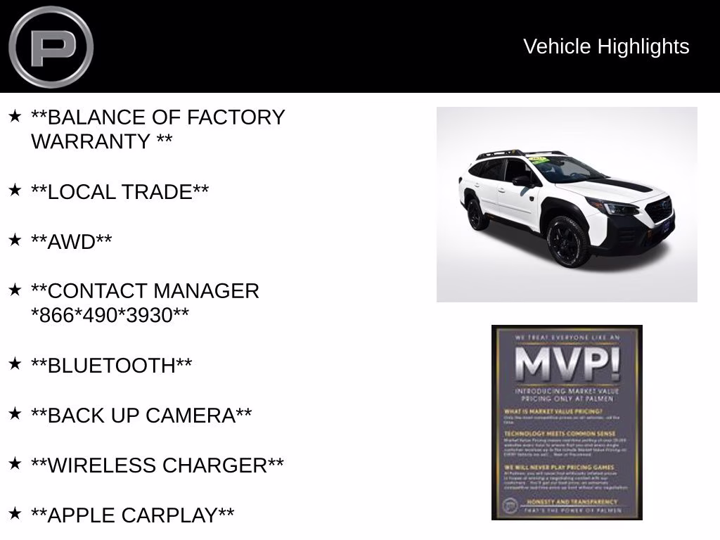2023 Crystal White Pearl Subaru Outback Wilderness AWD SUV