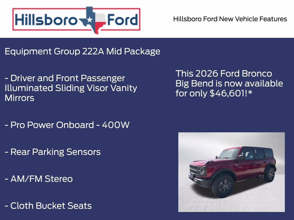2026 Ruby Red Metallic Tinted Clearcoat Ford Bronco Big Bend 4X4 SUV