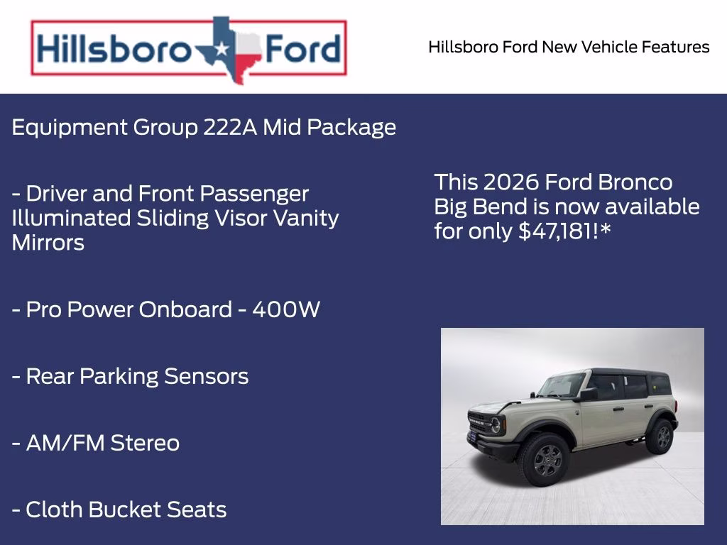 2026 Desert Sand Ford Bronco Big Bend 4X4 SUV