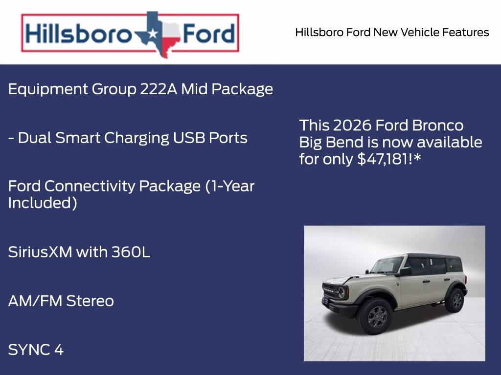 2026 Desert Sand Ford Bronco Big Bend 4X4 SUV