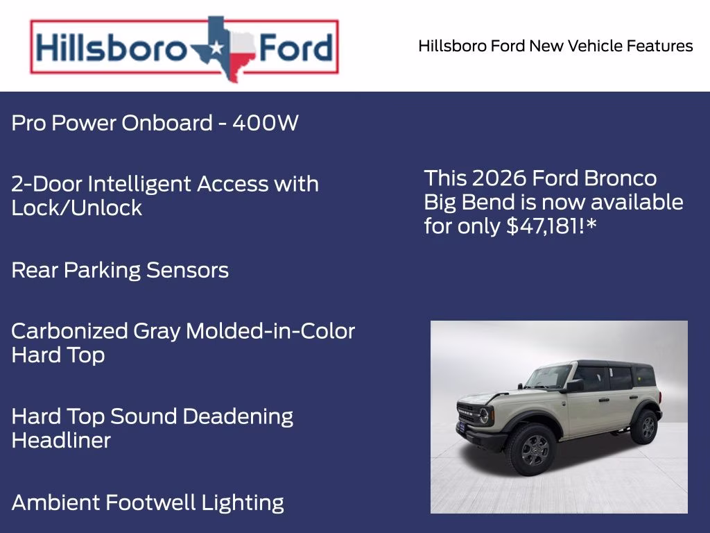 2026 Desert Sand Ford Bronco Big Bend 4X4 SUV