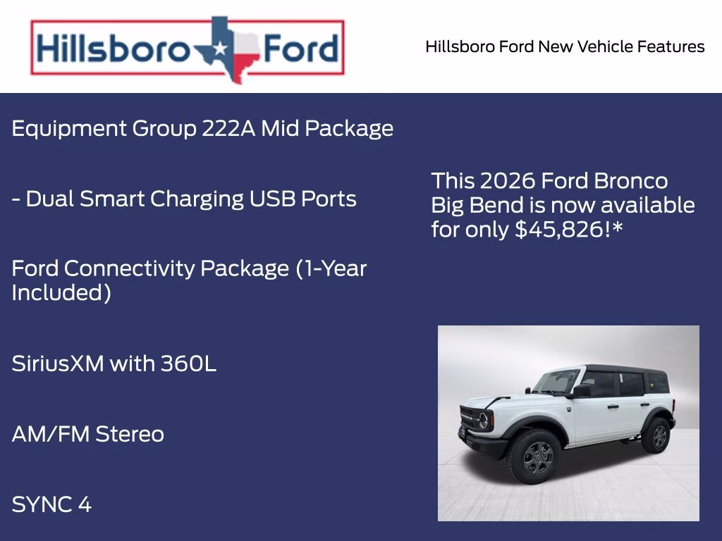 2026 Oxford White Ford Bronco Big Bend 4X4 SUV