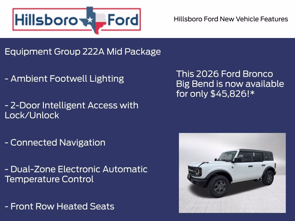 2026 Oxford White Ford Bronco Big Bend 4X4 SUV