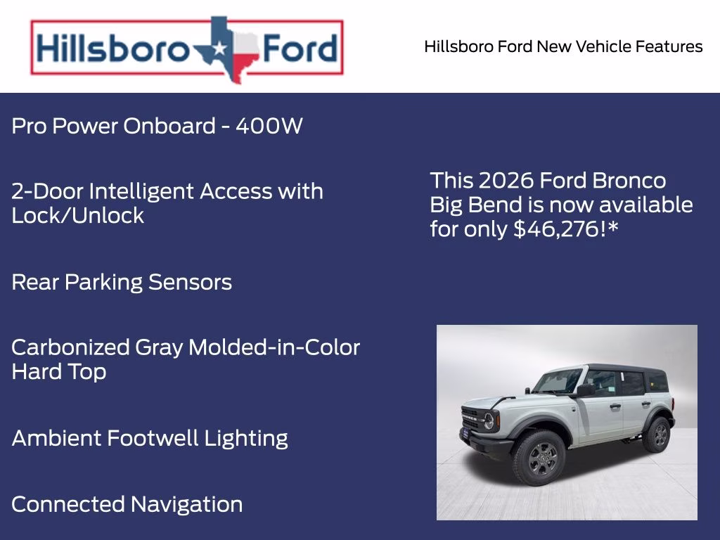 2026 Avalanche Gray Ford Bronco Big Bend 4X4 SUV