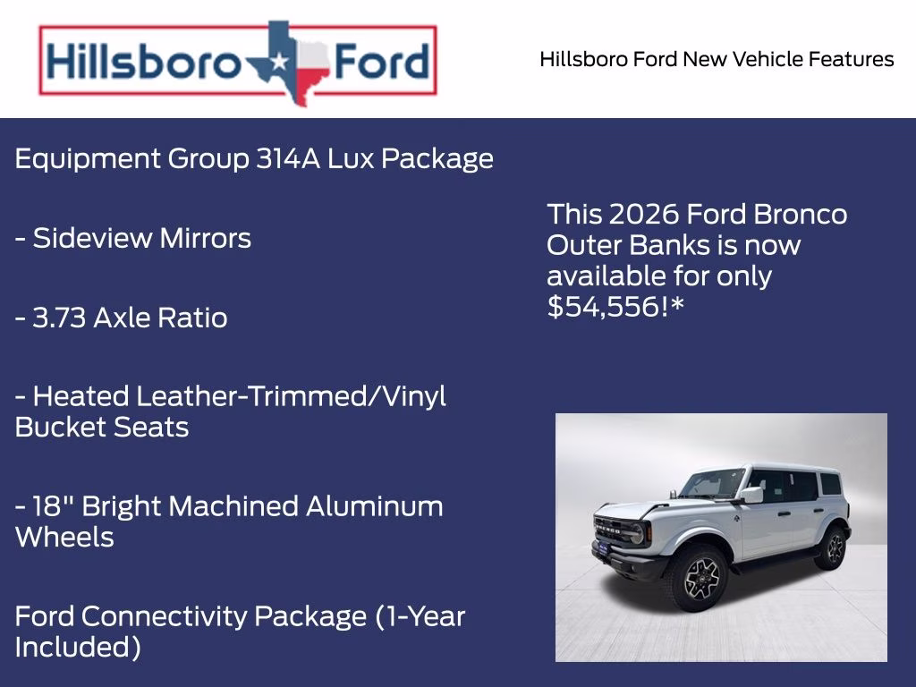 2026 Oxford White Ford Bronco Outer Banks 4X4 SUV
