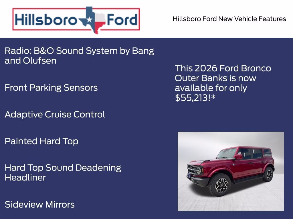 2026 Ruby Red Metallic Tinted Clearcoat Ford Bronco Outer Banks 4X4 SUV