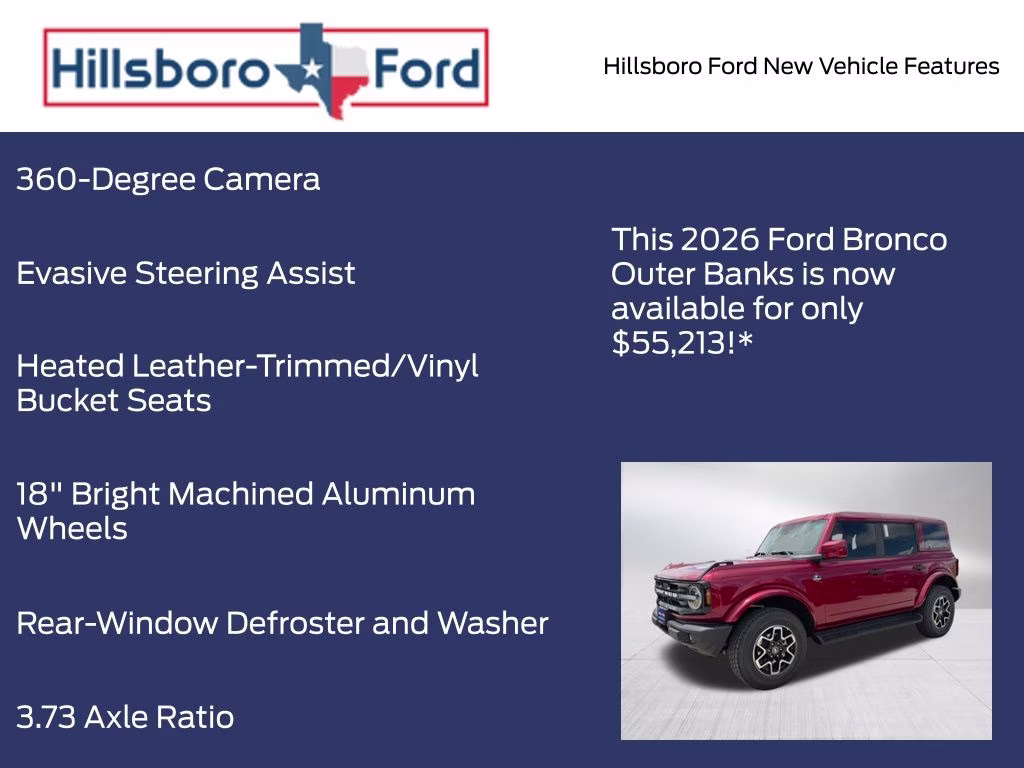 2026 Ruby Red Metallic Tinted Clearcoat Ford Bronco Outer Banks 4X4 SUV