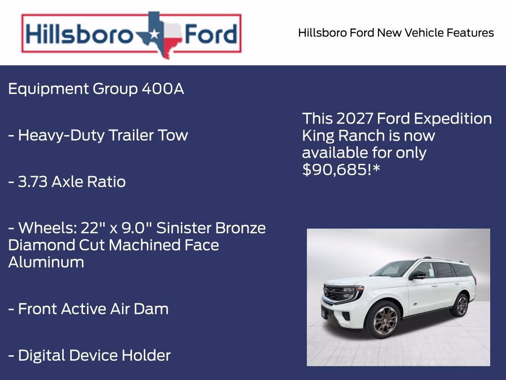 2027 Star White Metallic Tri-Coat Ford Expedition King Ranch 4X4 SUV