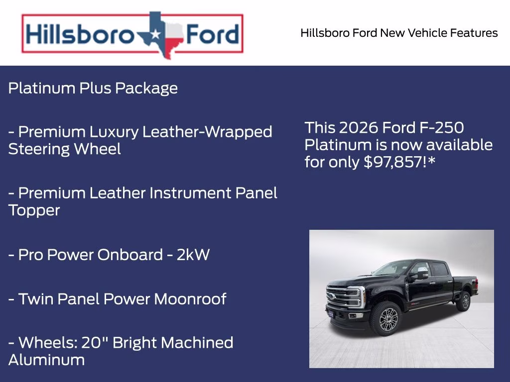 2026 Agate Black Metallic Ford Super Duty F-250 SRW Platinum 4X4 Truck