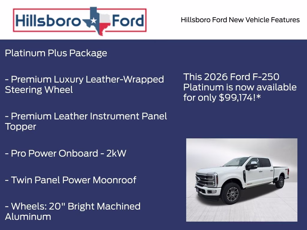 2026 Star White Metallic Tri-Coat Ford Super Duty F-250 SRW Platinum 4X4 Truck