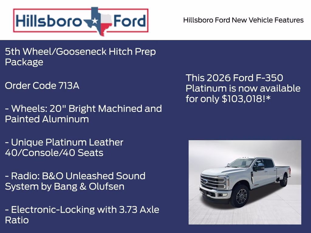 2026 Star White Metallic Tri-Coat Ford Super Duty F-350 SRW 4X4 Truck