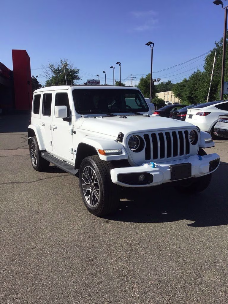 2023 Bright White Clearcoat Jeep Wrangler Sahara 4xe 4X4 SUV
