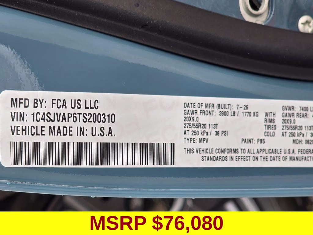 2026 Steel Blue Jeep Grand Wagoneer Upland 4X4 SUV