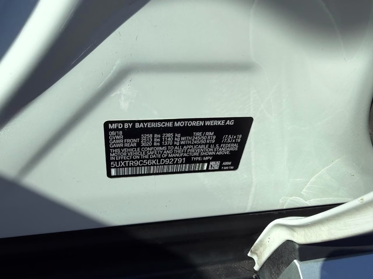 2019 Alpine White BMW X3 xDrive30i AWD SUV