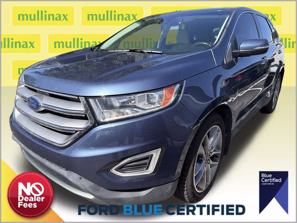2018 Blue Metallic Ford Edge Titanium FWD SUV
