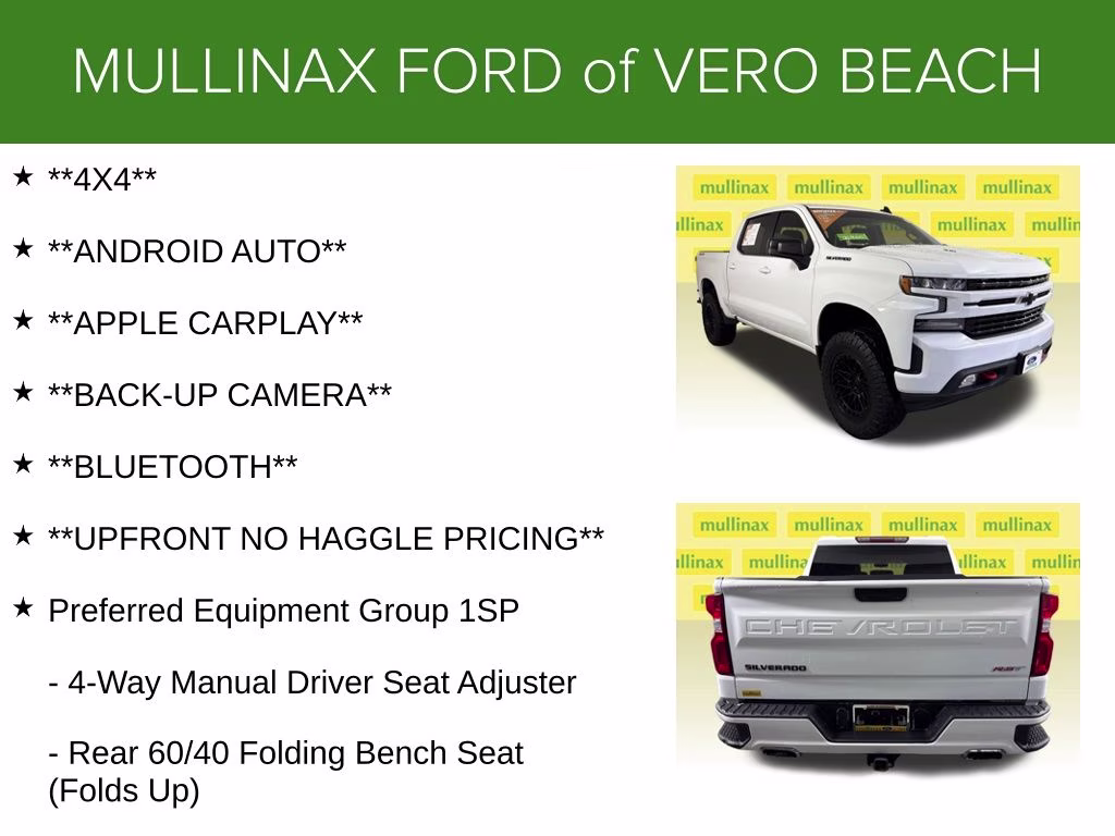 2020 Summit White Chevrolet Silverado 1500 RST 4X4 Truck