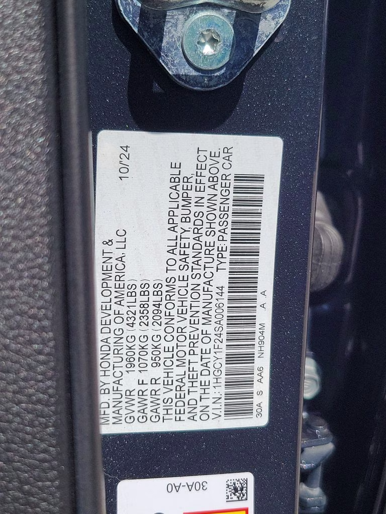 2025 Gray Metallic Honda Accord LX FWD Sedan