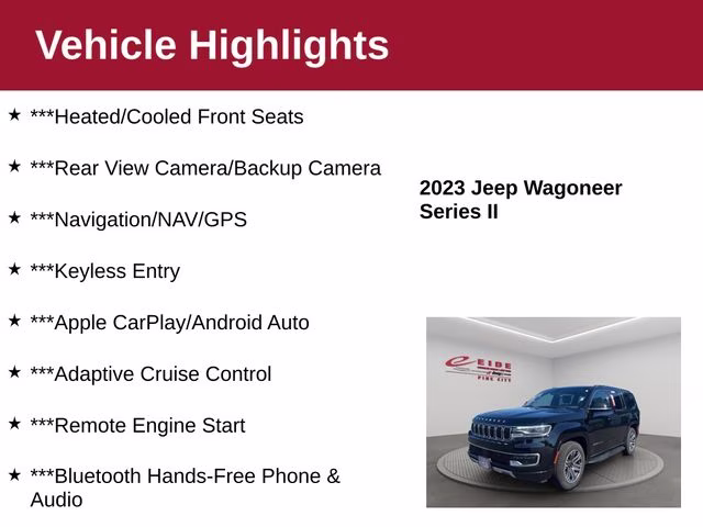 2023 Diamond Black Crystal Pearlcoat Jeep Wagoneer Series II 4X4 SUV