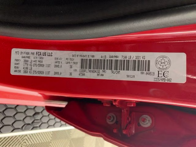 2019 Flame Red Clearcoat Ram 1500 Rebel 4X4 Truck