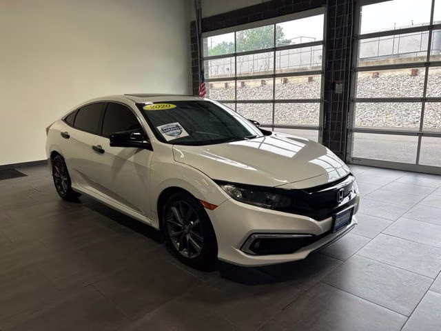 2020 White Honda Civic EX FWD Sedan