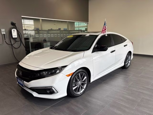 2020 White Honda Civic EX FWD Sedan