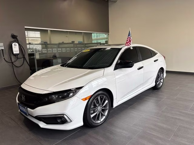 2020 White Honda Civic EX FWD Sedan
