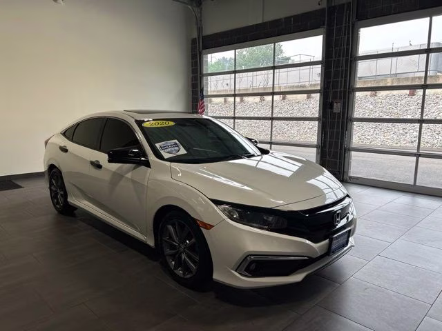 2020 White Honda Civic EX FWD Sedan