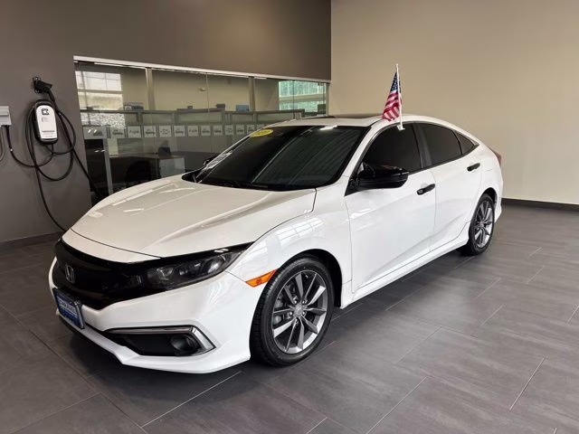 2020 White Honda Civic EX FWD Sedan