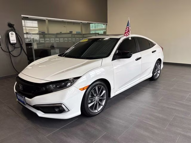2020 White Honda Civic EX FWD Sedan