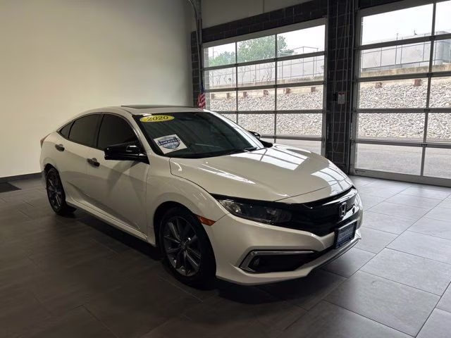 2020 White Honda Civic EX FWD Sedan
