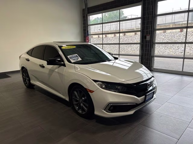 2020 White Honda Civic EX FWD Sedan