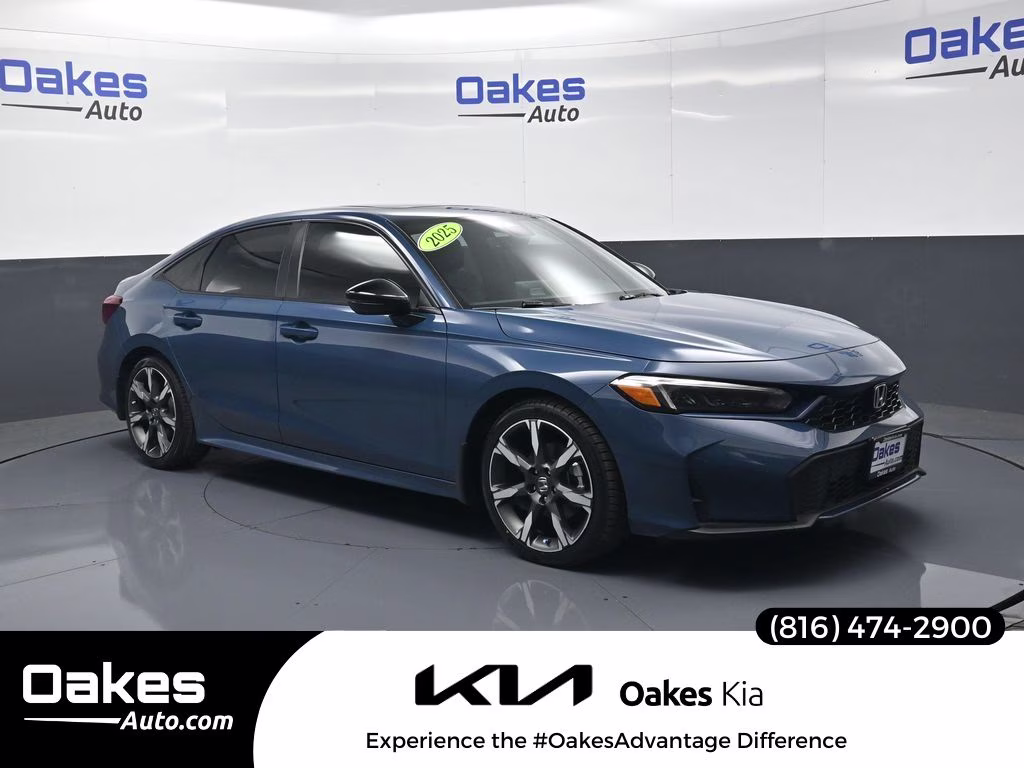 2025 Boost Blue Pearl Honda Civic Hybrid Sport Touring FWD Sedan