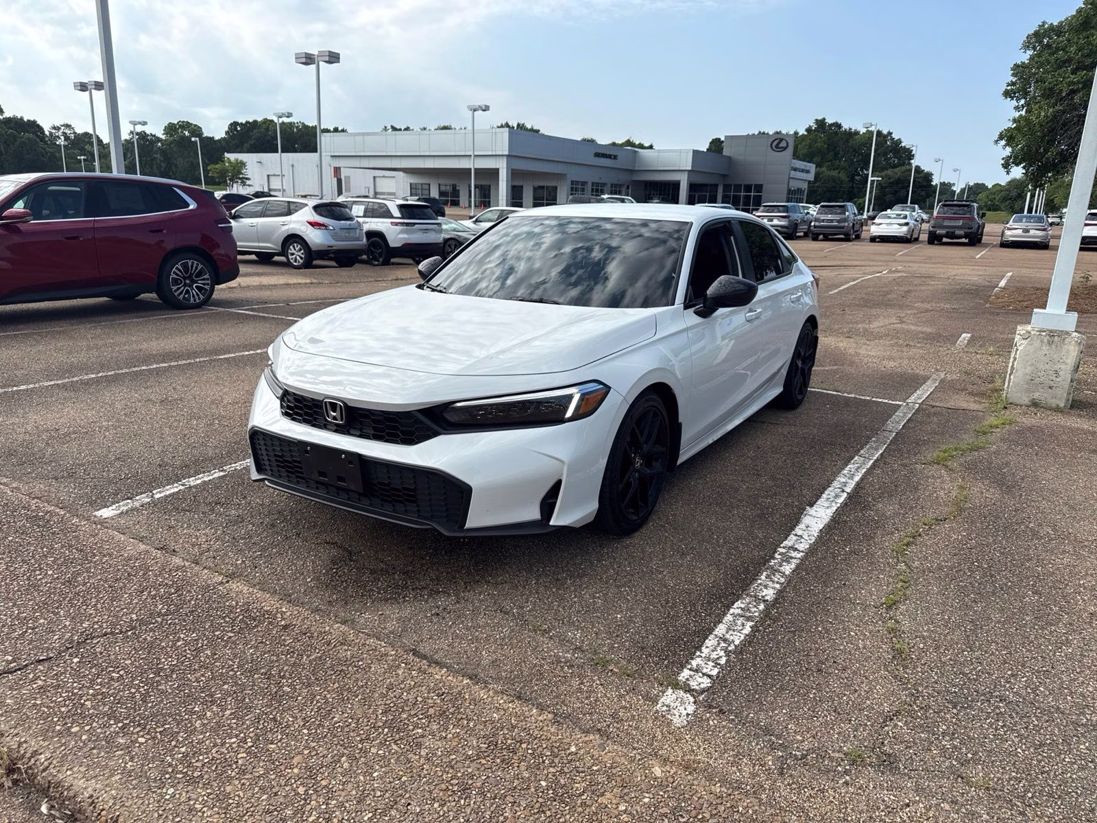 2026 Platinum White Pearl Honda Civic Sport FWD Sedan