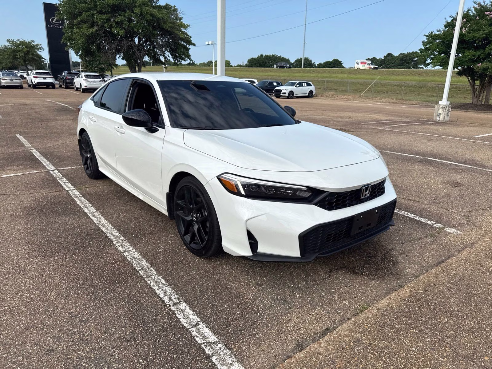 2026 Platinum White Pearl Honda Civic Sport FWD Sedan