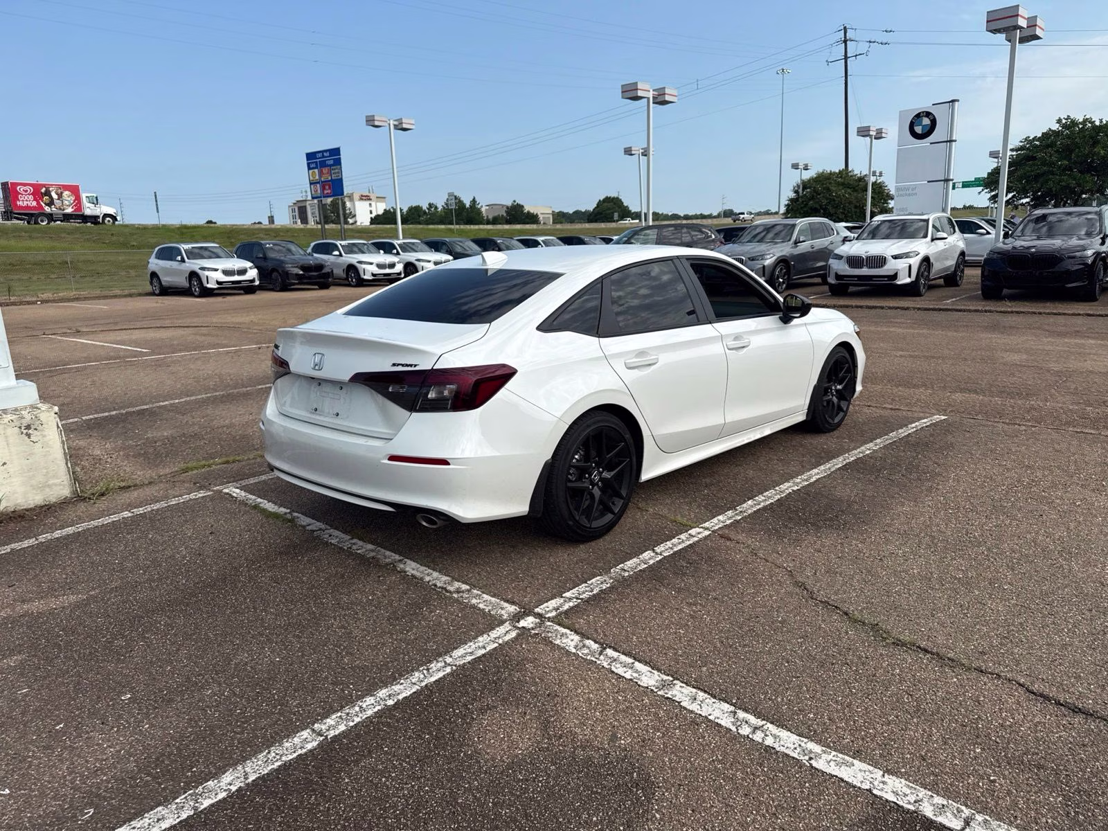 2026 Platinum White Pearl Honda Civic Sport FWD Sedan