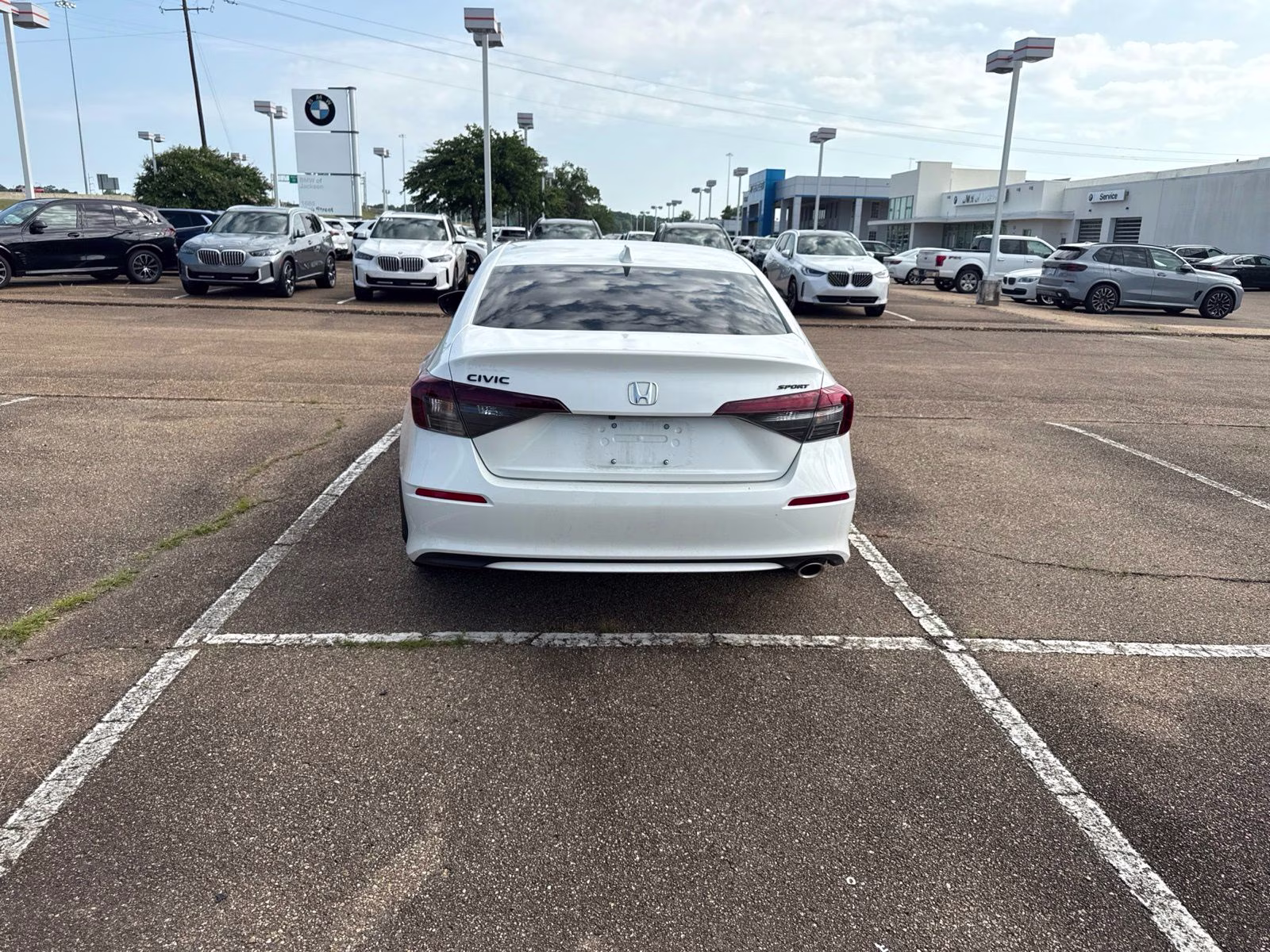 2026 Platinum White Pearl Honda Civic Sport FWD Sedan