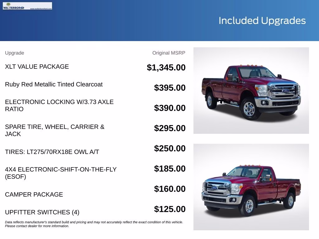 2016 Ruby Red Metallic Ford F-250SD XLT 4X4 Truck
