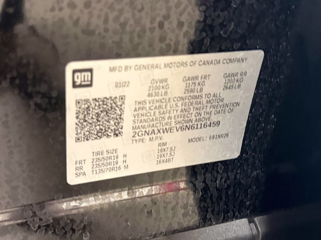 2022 Mosaic Black Metallic Chevrolet Equinox RS AWD SUV