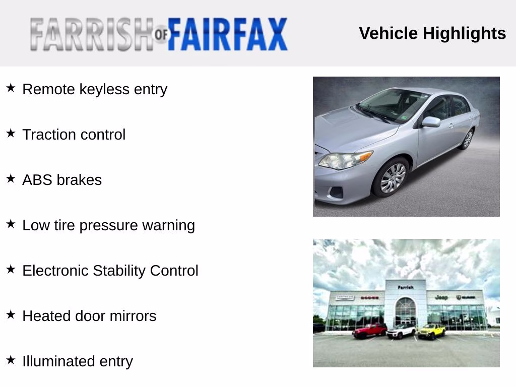 2013 Silver Toyota Corolla LE FWD Sedan