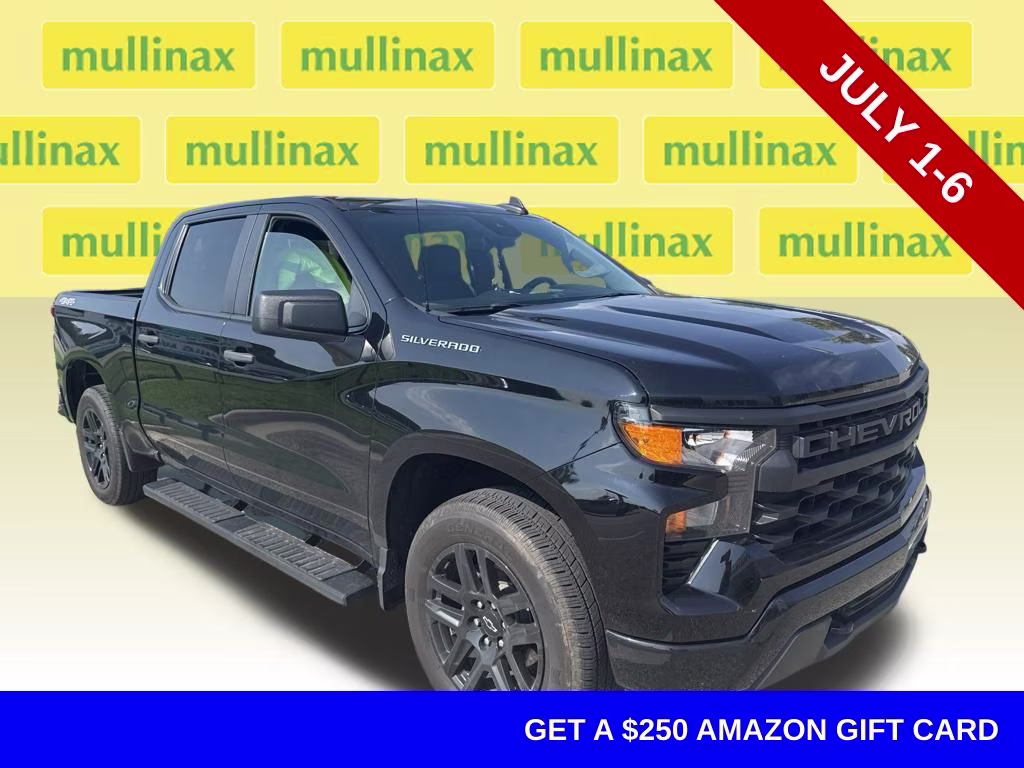 2024 Black Chevrolet Silverado 1500 Custom 4X4 Truck