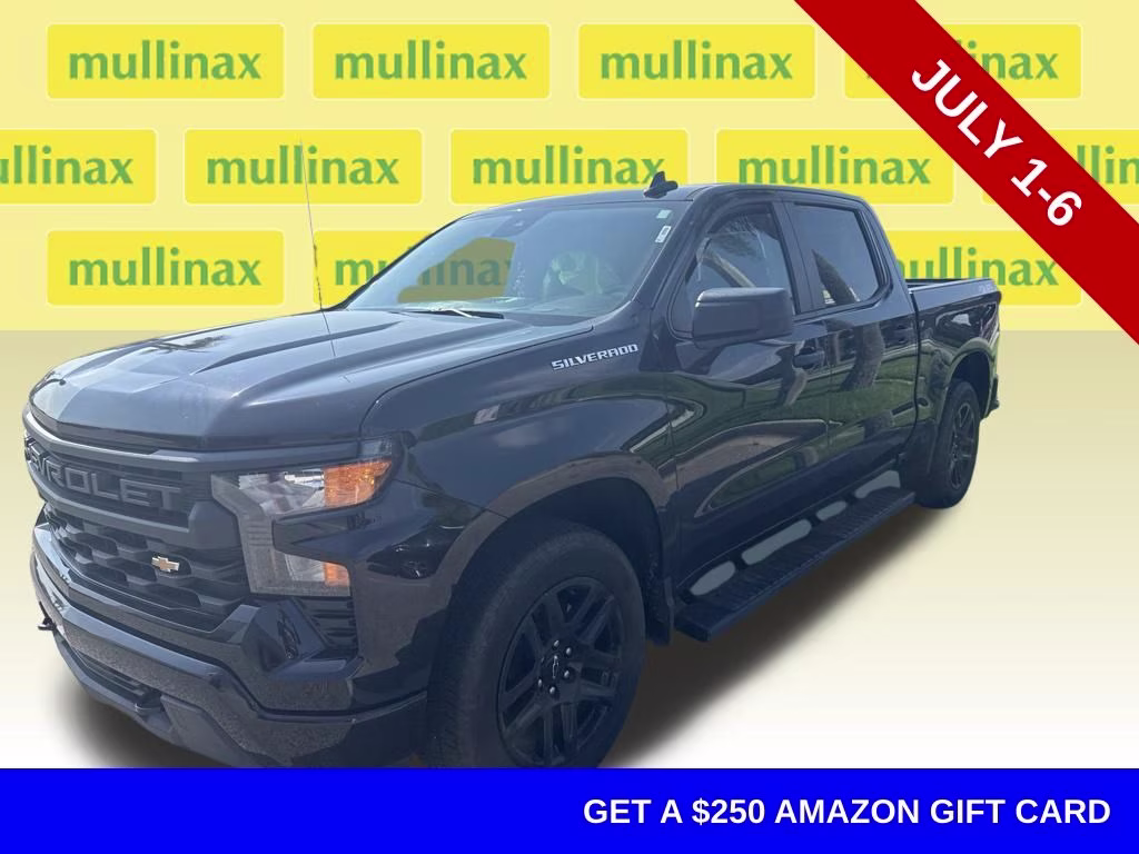 2024 Black Chevrolet Silverado 1500 Custom 4X4 Truck